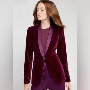 Alice + Olivia velvet blazer, Merlot, EUC, sz 4